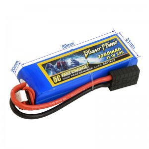 11.1V 3S 1400mAh 35C鋰電池 TRX型插頭